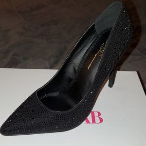 Black rhinestones shoes